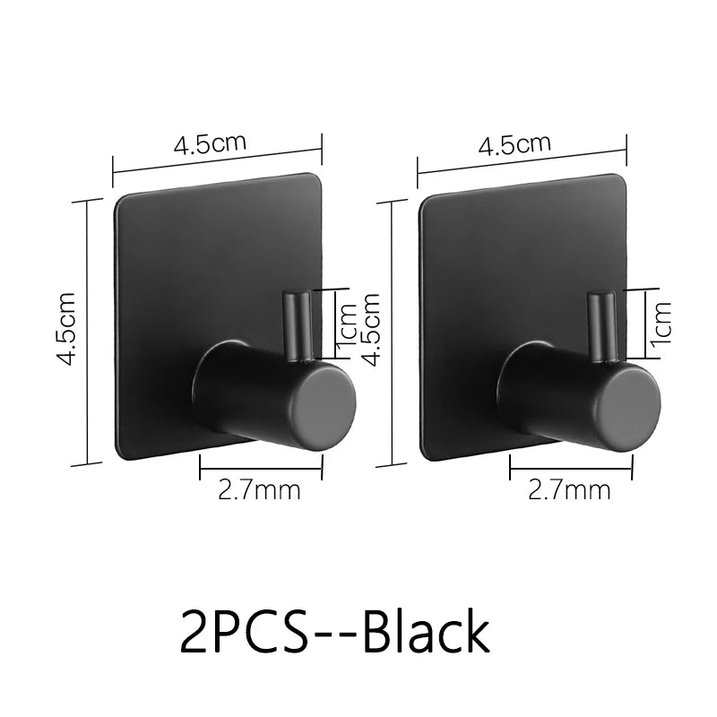 Strong Adhesive Wall Hook Sticker Hanging Coat Rack Clothes Hanger Shower Robe Hook Kitchen Bathroom Towel Hooks Holder