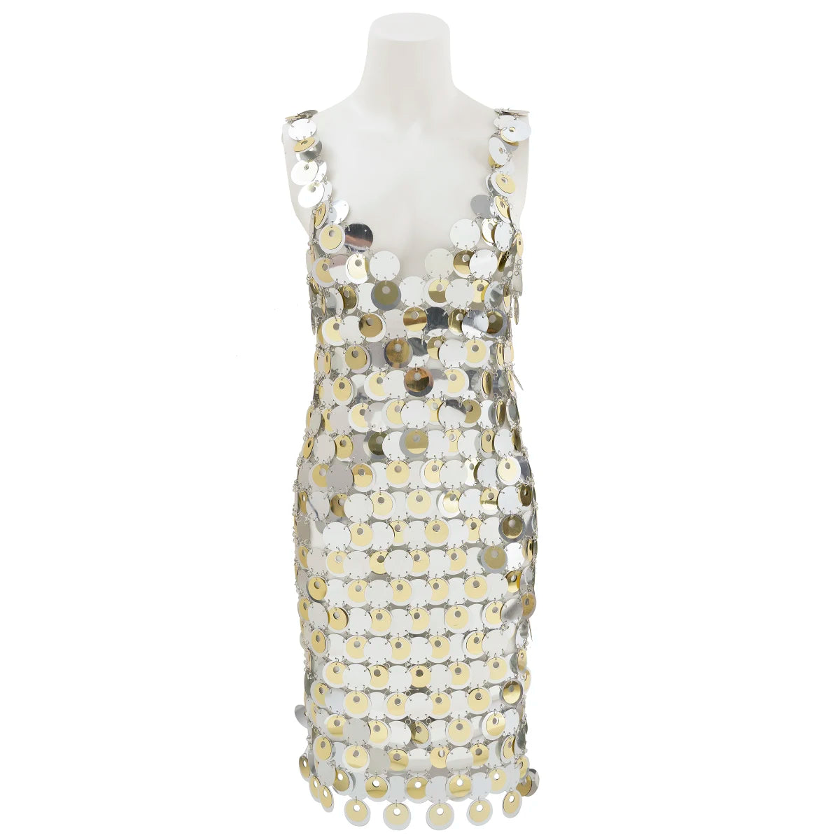 Sexy Shinny Gold Color Sequin Dress Women Nightclub Sling Skirt Body Chain Luxury Body Jewelry Party Accessories 2024 New