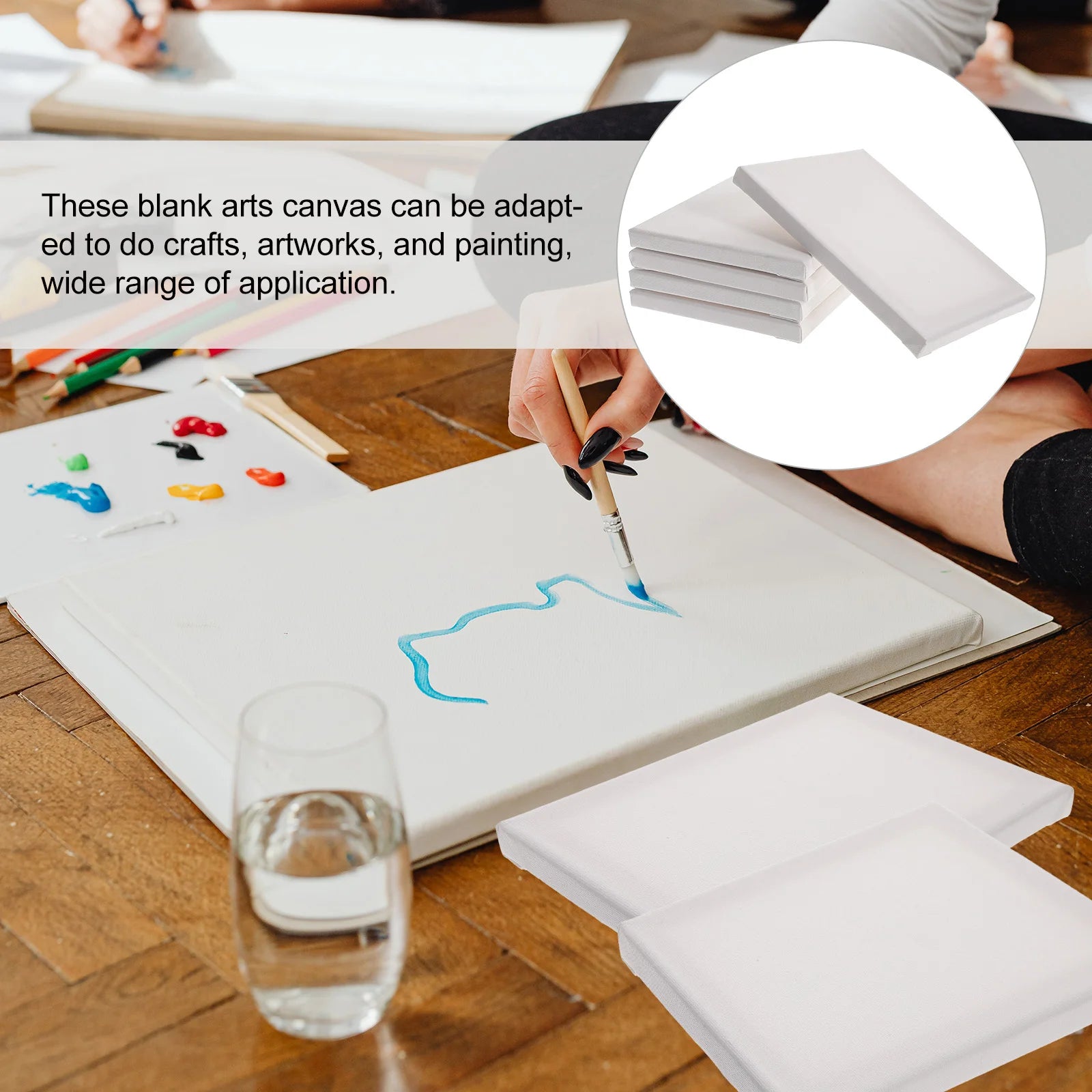 5Pcs Oil Painting Frames Small Canvas Set for Acrylic Watercolor Gouache DIY Art Canvases for Painting Bulk Stretched Canvas