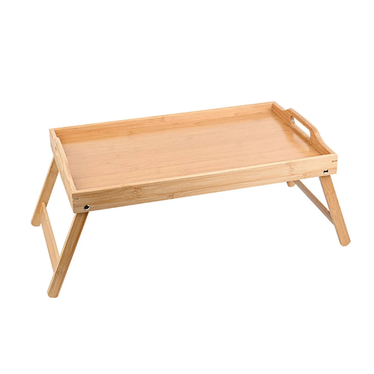 Bamboo Foldable Legs Tray Multi-functional Small Dining Table Tea Tray Movable Breakfast Tray For Desk Bed Counter Living Room