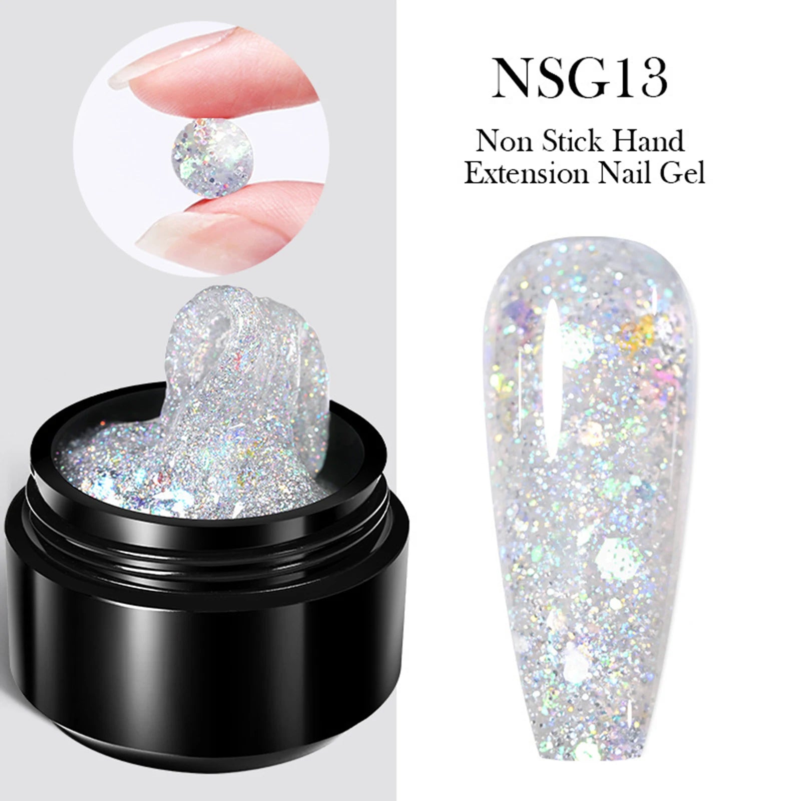 Nail Extension Gel Solid Sculpture Gel, 1 Jar Solid Builder Gel, UV Light Cured, Fake Nails Strong Clear Nail Tips Hard Gel  ﻿