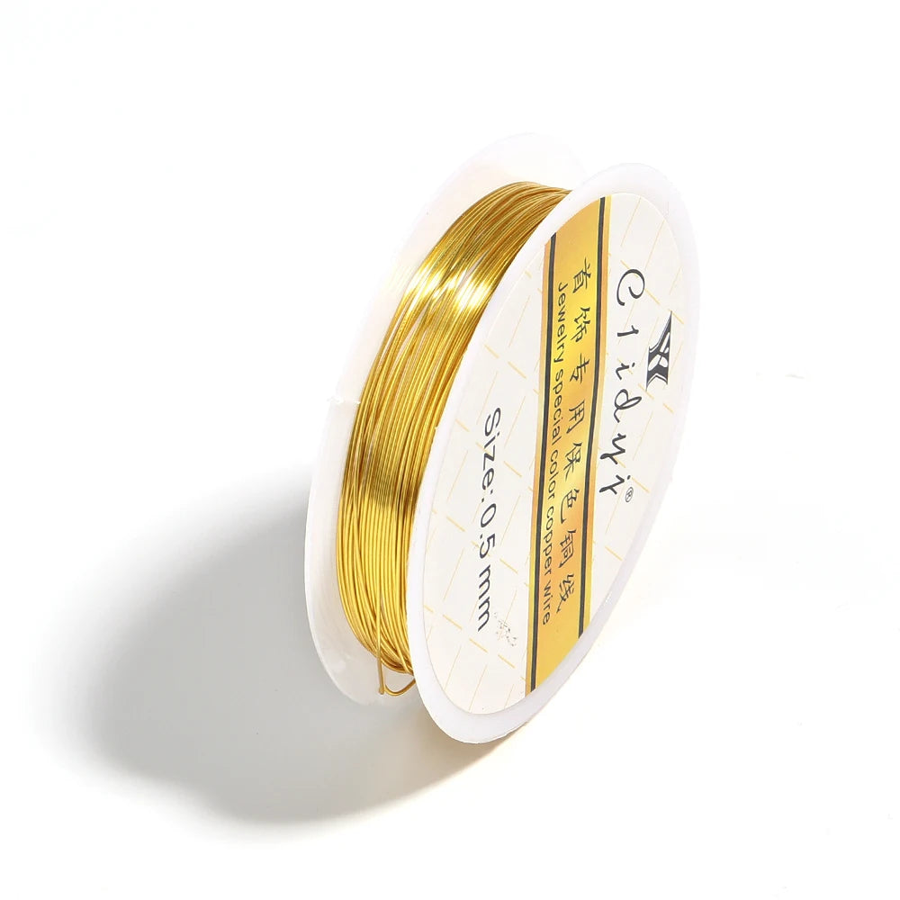 1Roll Gold Color Copper Wire 0.2/0.3/0.4/0.5/0.6/0.7/0.8/1.0mm Beading Cord Wire DIY For Beads Jewelry Making Accessories