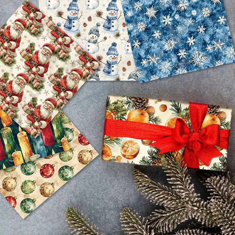 Prints Cardstock 160gsm Acid-free Decorative Christmas Scrapbook Paper Pad 12 Sheets 6x6 Glitter Confetti Snowflake Single-sided