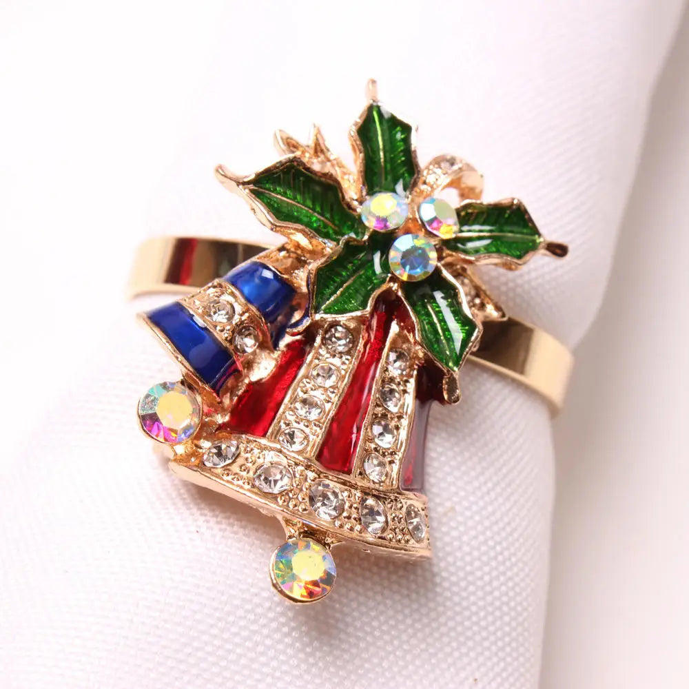 Napkin Rings name Christmas Coconut Table Napkins Holder Wedding metal Red silver Gold Decoration Home 2022 Kitchen Accessories