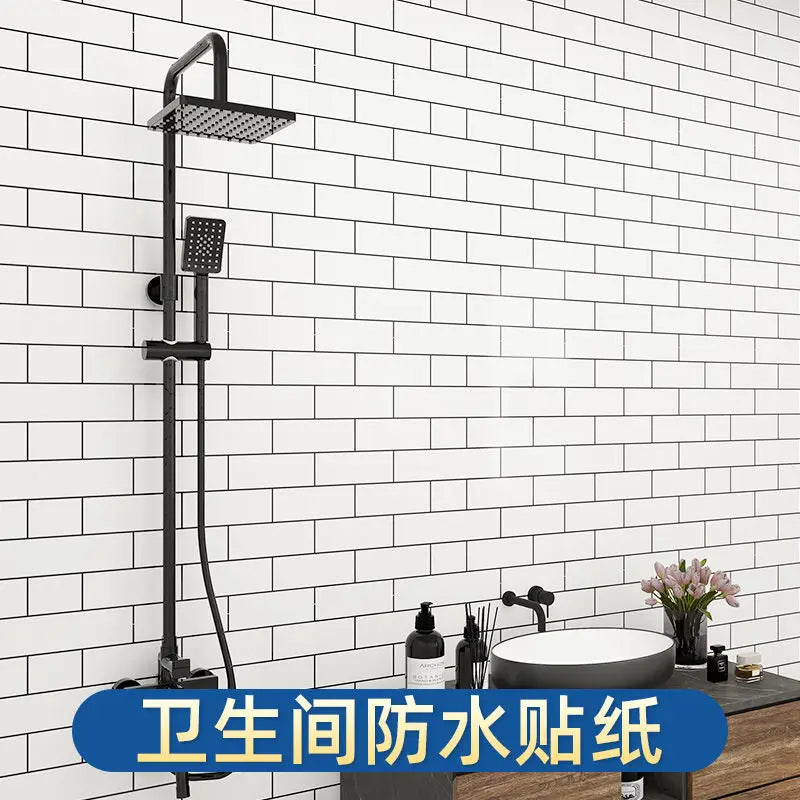Wallpaper for Walls In Rolls Formaldehyde-free Bathroom Waterproof Sticker Toilet Wall Renovation Moisture-proof Wall Stickers