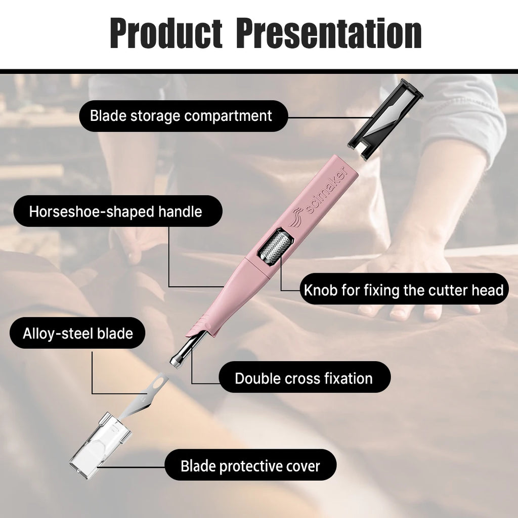 Scimaker  5-Blade Horseshoe Art Knife Precision Cutter for Scrapbook Card Paper Pottery DIY Projects