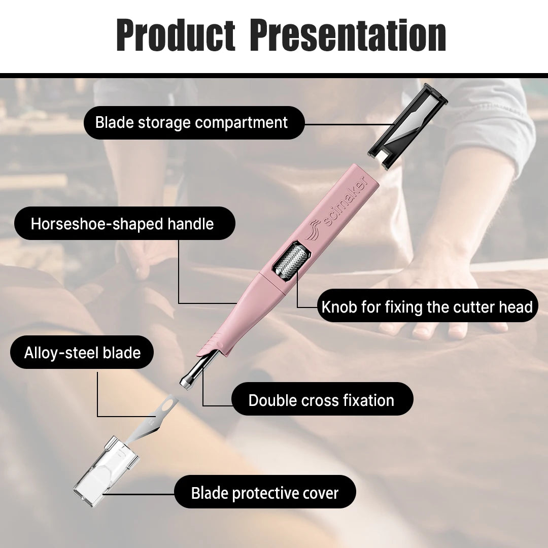 Scimaker  5-Blade Horseshoe Art Knife Precision Cutter for Scrapbook Card Paper Pottery DIY Projects