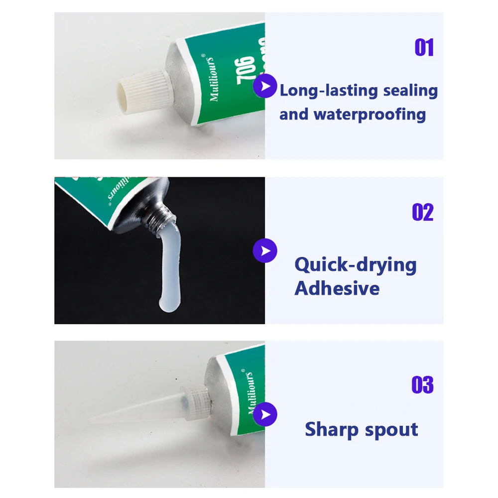 706 Soft Adhesive Silicone Rubber High Temperature Resistant Waterproof Sealing Insulation Gel Electronic Components Adhesive