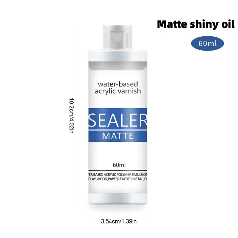 20/60ml Water-based Acrylic Varnish Sealer Glossy Sealer Matte Non-toxic Seal Gloss Oil Quick Drying Sealant Craft Supplies Tool