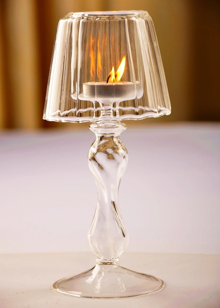 Clear Candle Holder Glass  Candle Holder for Home Decor Table Centerpiece Wedding Party Christmas Valentine Day