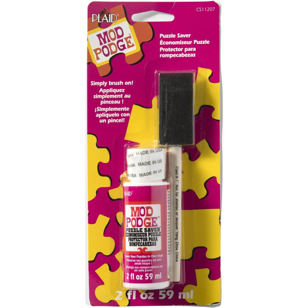 Plaid Mod Podge Puzzle Saver