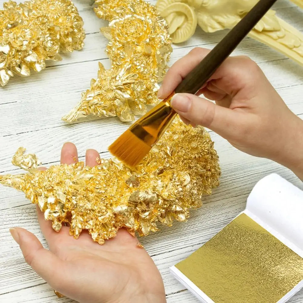 100Pcs Gold Leaf Sheets 9x9cm Gilding Foil Antique Silver Foil Paper For Paintings Arts Crafts Nail Deco  Furniture
