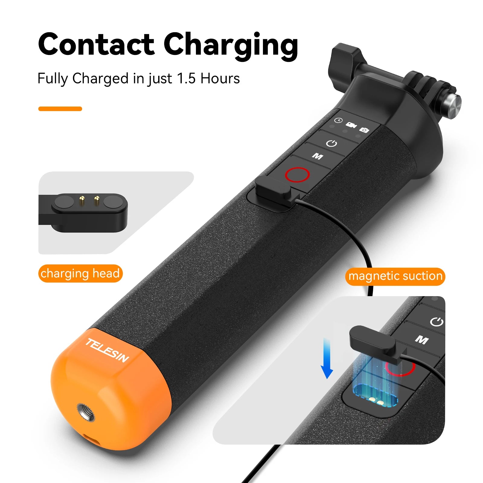TELESIN Buoyancy Bar Selfie Stick Waterproof Selfie Stick With Hand Strap Wireless Remote Control For Gopro Hero 9 10 11 12 13