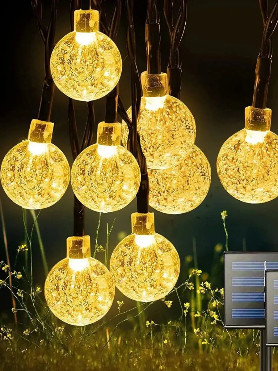 Outdoor Christmas LED String Lights, Waterproof Solar Fairy Lights for Garden, Courtyard & Patio Decoration