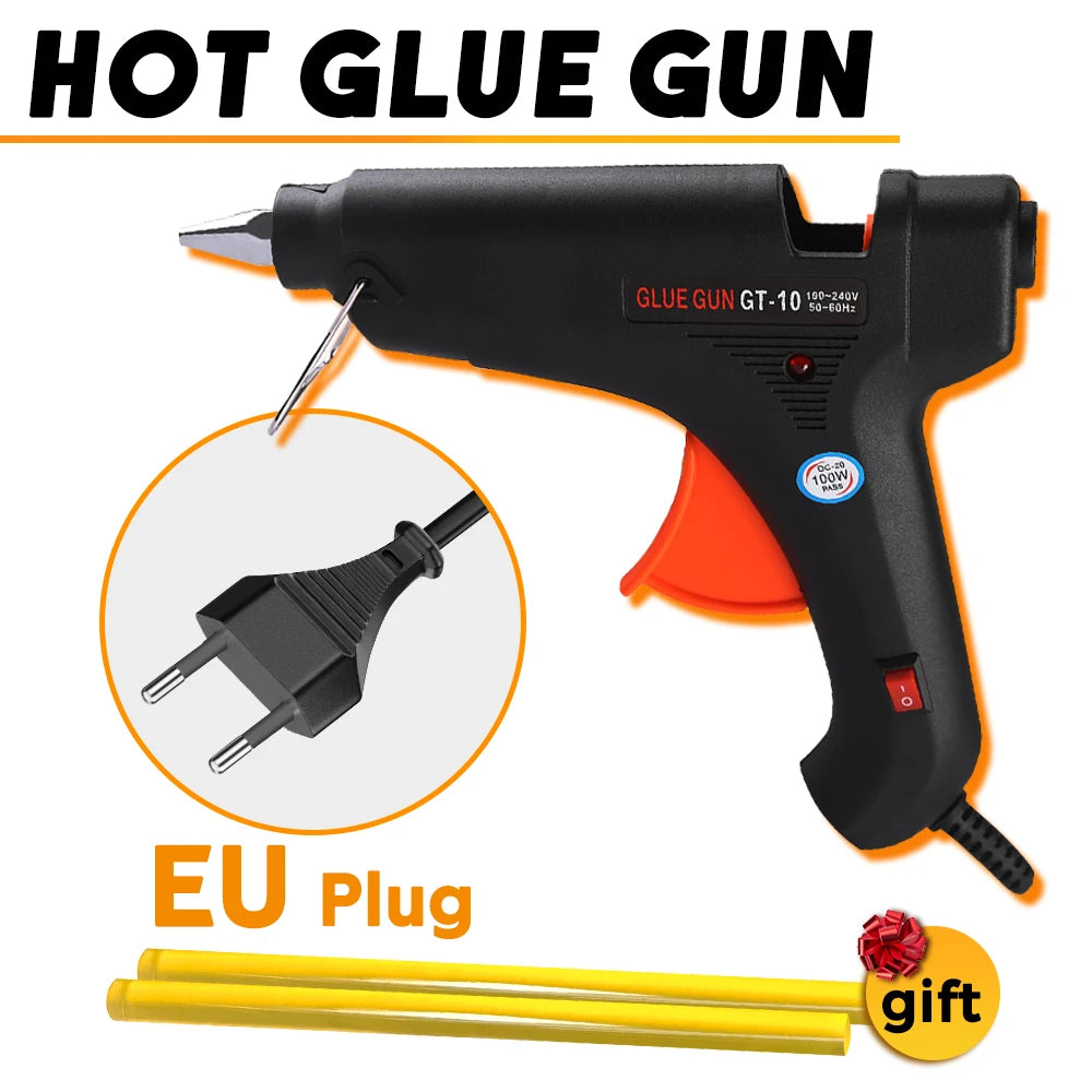 Super PDR 100W Hot Melt Glue Gun Electric Repair Tool Temperature Thermo Kit Household Industrial DIY Craft with 11mm Glue Stick