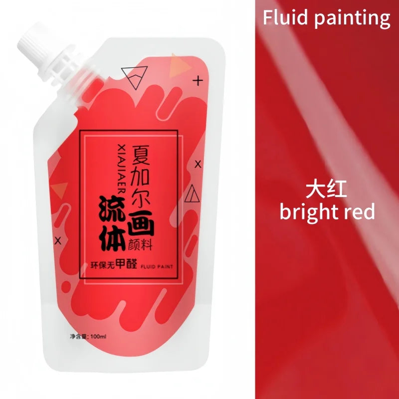 100ml/ Multi-colour xiajiaer Fluid Paint Acrylic paint Bag Violent Bear DIY decorative painting liquid liquid dye