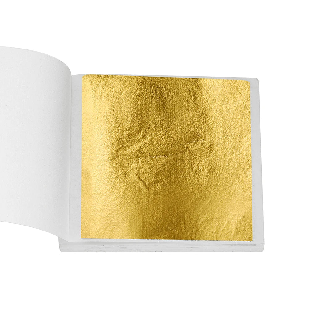 100pcs 8x8cm Imitation Gold Silver Foil Glitters Paper Leaf Sheets DIY Resin Filler Jewelry Making Art Crafts Decor Design Paper