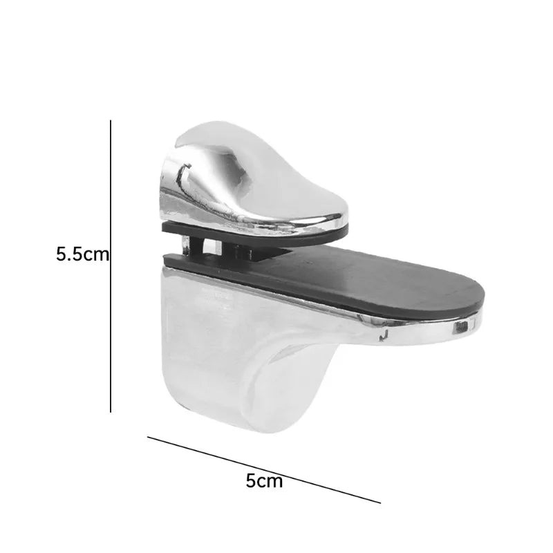 Zinc Alloy Glass Shelf Bracket Wall Mounted Bathroom Support Shelf Brackets Holder Adjustable Wooden Bookshelf Glass Clamps