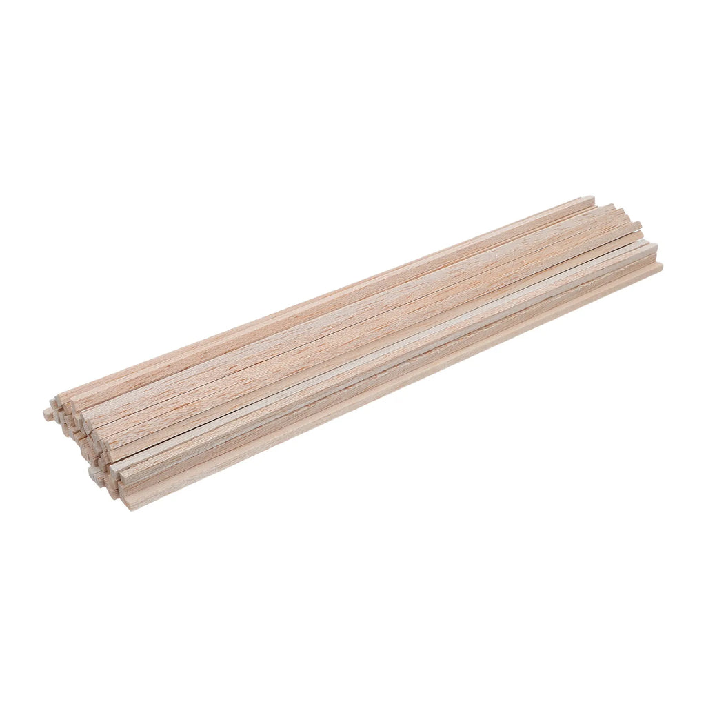 50Pcs Balsa Wood Square Wooden Dowel Rods 11.8x0.16 Inch Unfinished Craft Wood Sticks for DIY Woodworking Small Craft Projects