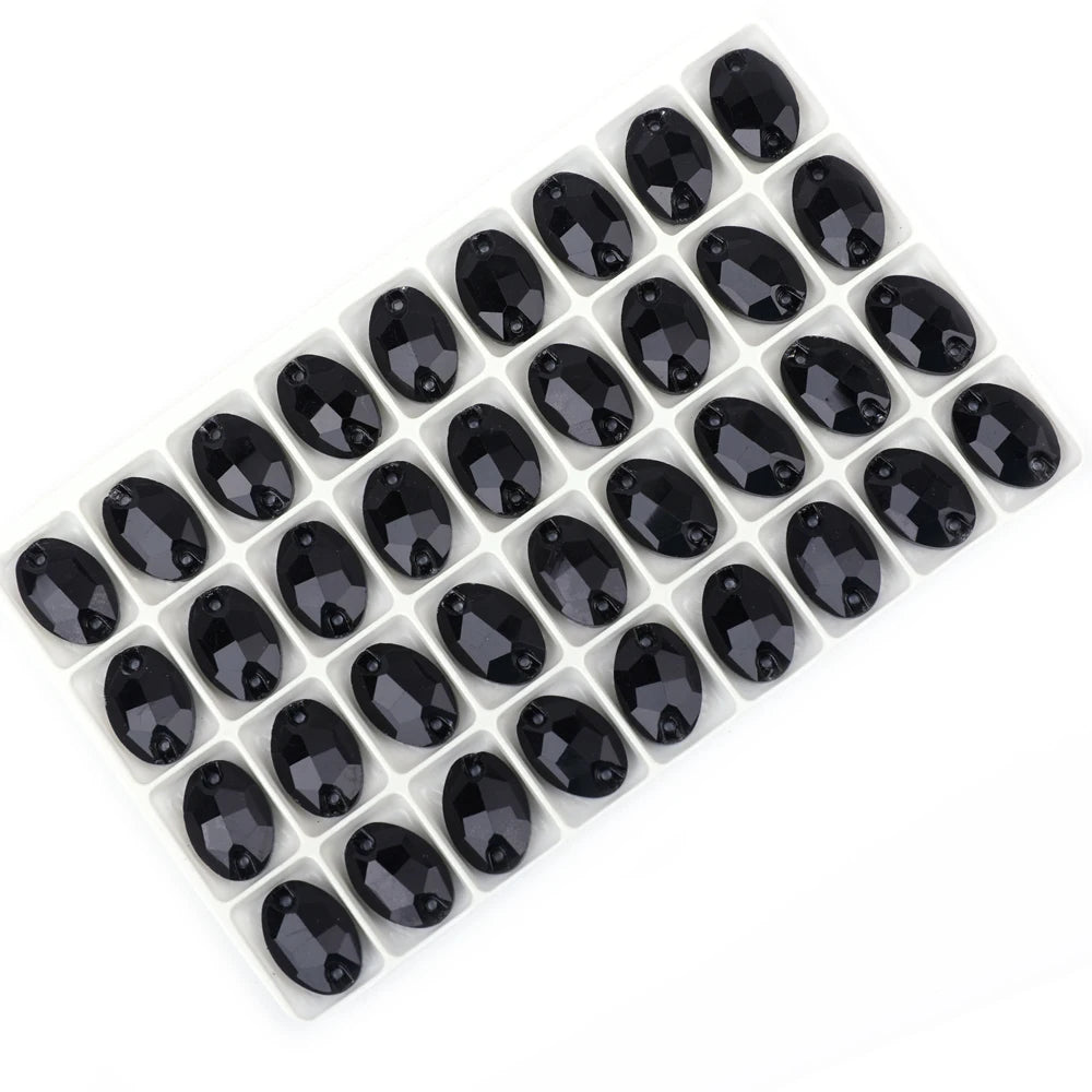 VC Oval Fine crystal AB rhinestone decoration flat back sewing 2 hole stone glass beads, can be used as DIY wedding decoration