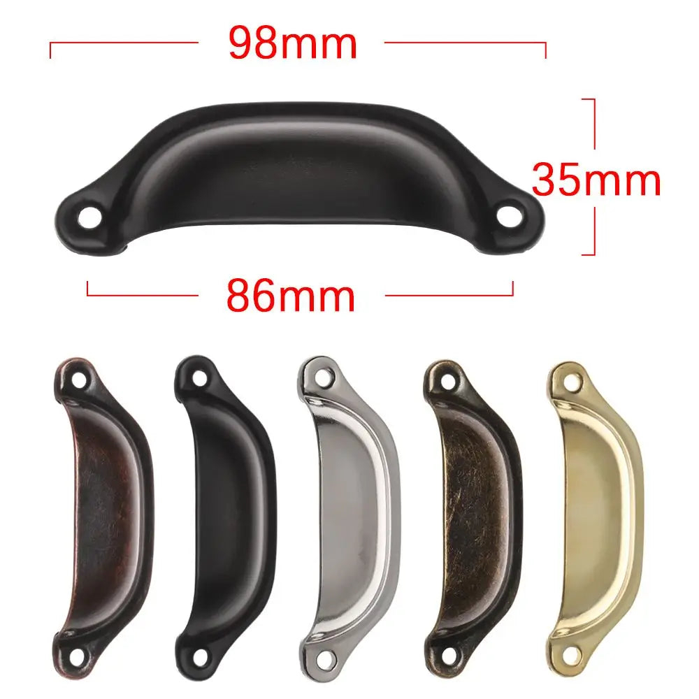 2Pcs Antique Brass Door Handle 98*35*16mm Shell Shape Wardrobe Cabinet Pulls Dresser Drawer Knob Kitchen Cupboard Fittings