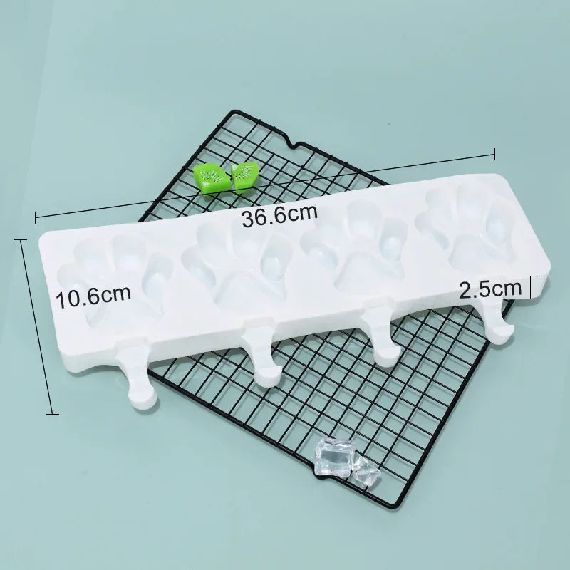 Popsicles Molds with 50pcs Wooden Popsicles Sticks Easy-Release Silicone Ice Pop Molds Making Ice Cream BPA Free Moulds NONE 제빙기
