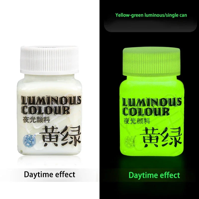 58ML Fluorescent Acrylic Pigment Luminous Pigment Glow in Dark Hand Painted DIY Festival Party Wall Light Absorbing Pigment