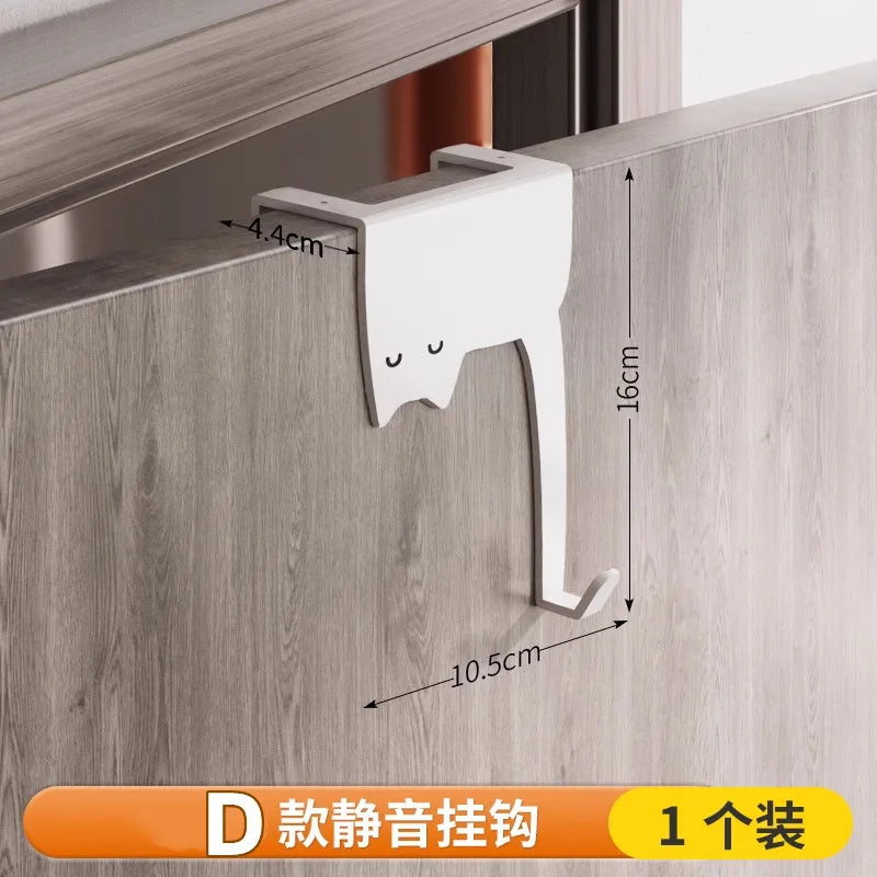 Hook behind the door Shelf No punching Kitchen cabinet Door Wall hanging Hanger Storage Clothes Hat Key Artifact Door Hooks