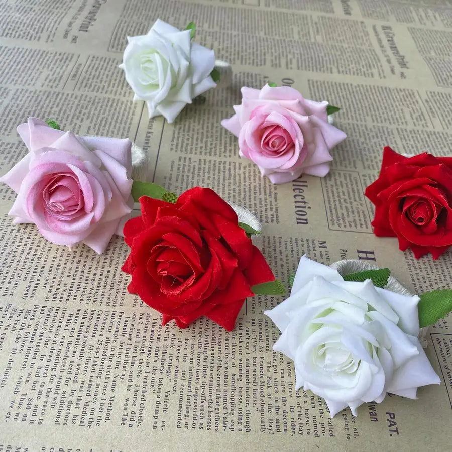 Rings,48 Pcs Artificial Rose Napkin Holders Burlap Flower Napkin Buckles for Wedding Baby Shower Valentines Mothers Day Party Ho