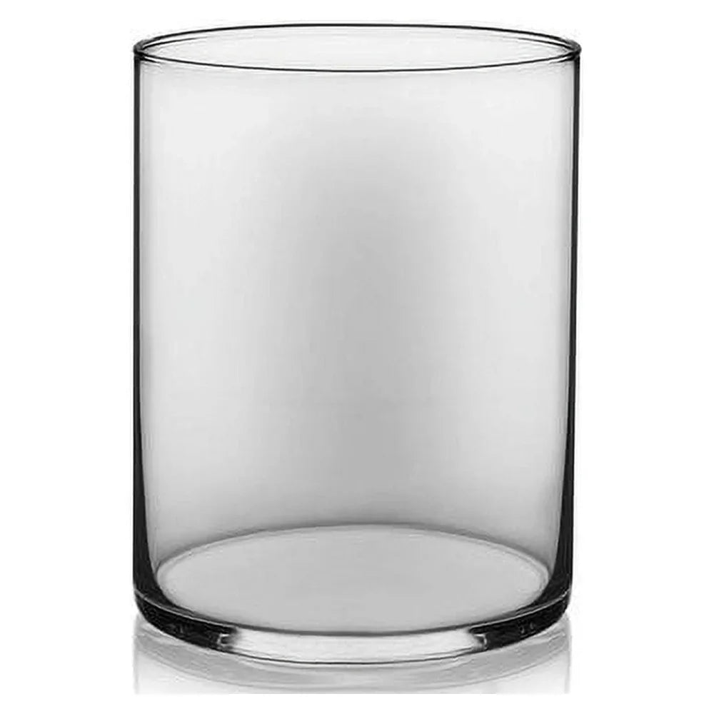 Clear Glass Cylinder Floral Vase 8 Inch Wide Elegant Design Sturdy Base Versatile Home Decor Flower Arrangements