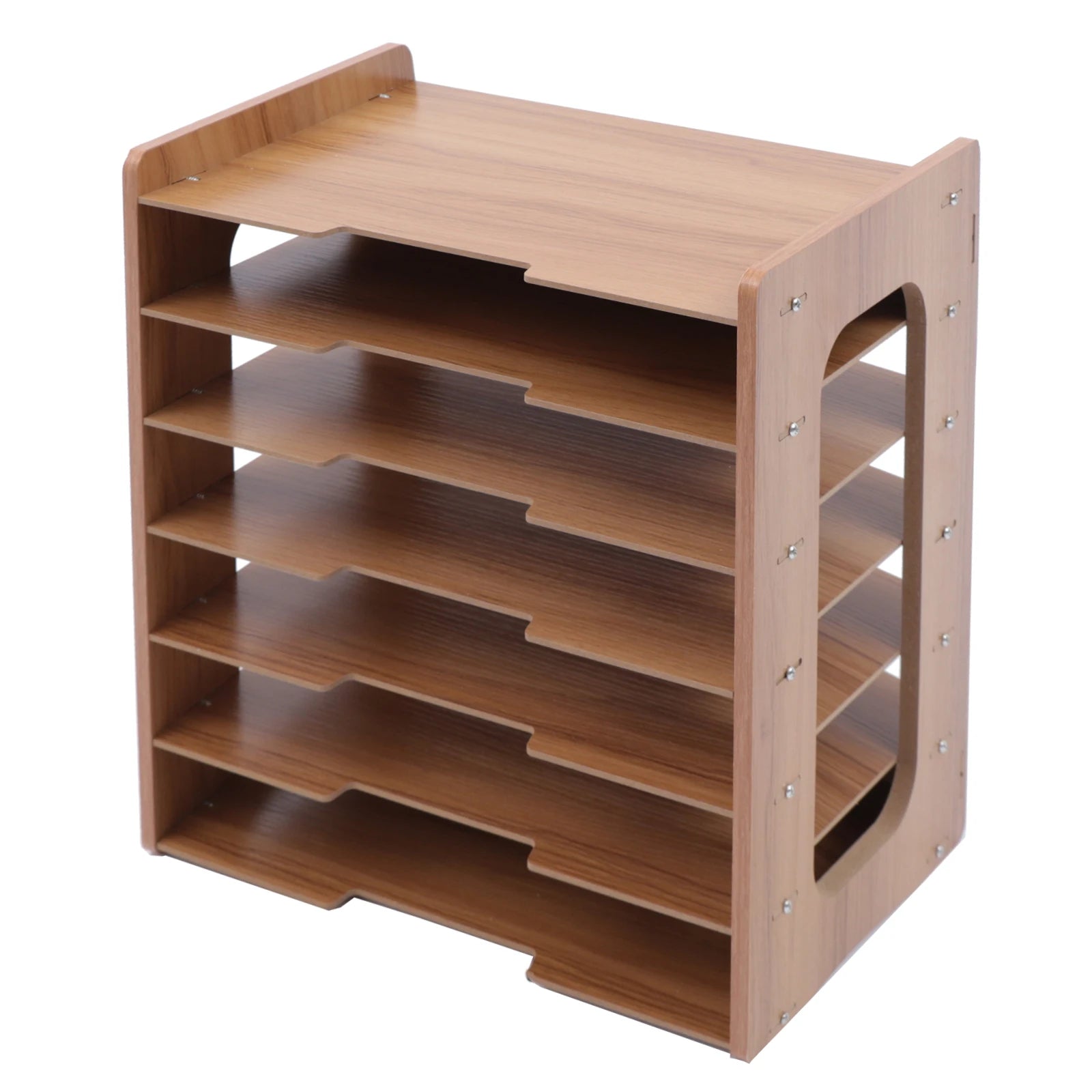 7Tier High-density Board Widen Wood Office Paper Organizer For Desk Desktop File Holder Desk Letter Tray & A4 Paper Sorter