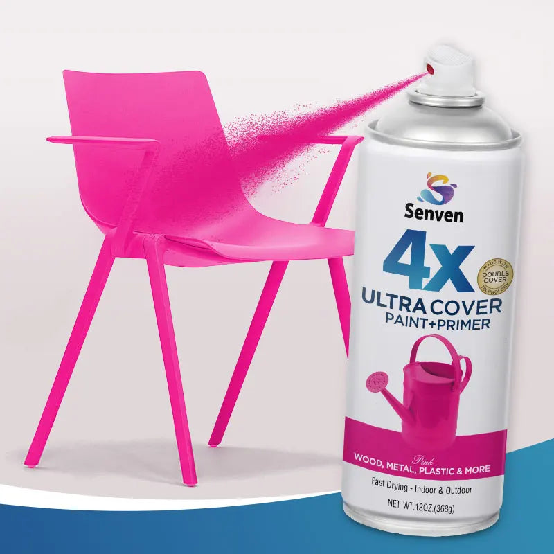 Senven 2 Packs of 26OZ Multi-Surface Spray Paint Kits Pink Primer Paint Quick-Drying Odorless Anti-Rust Formula for Metal Wood