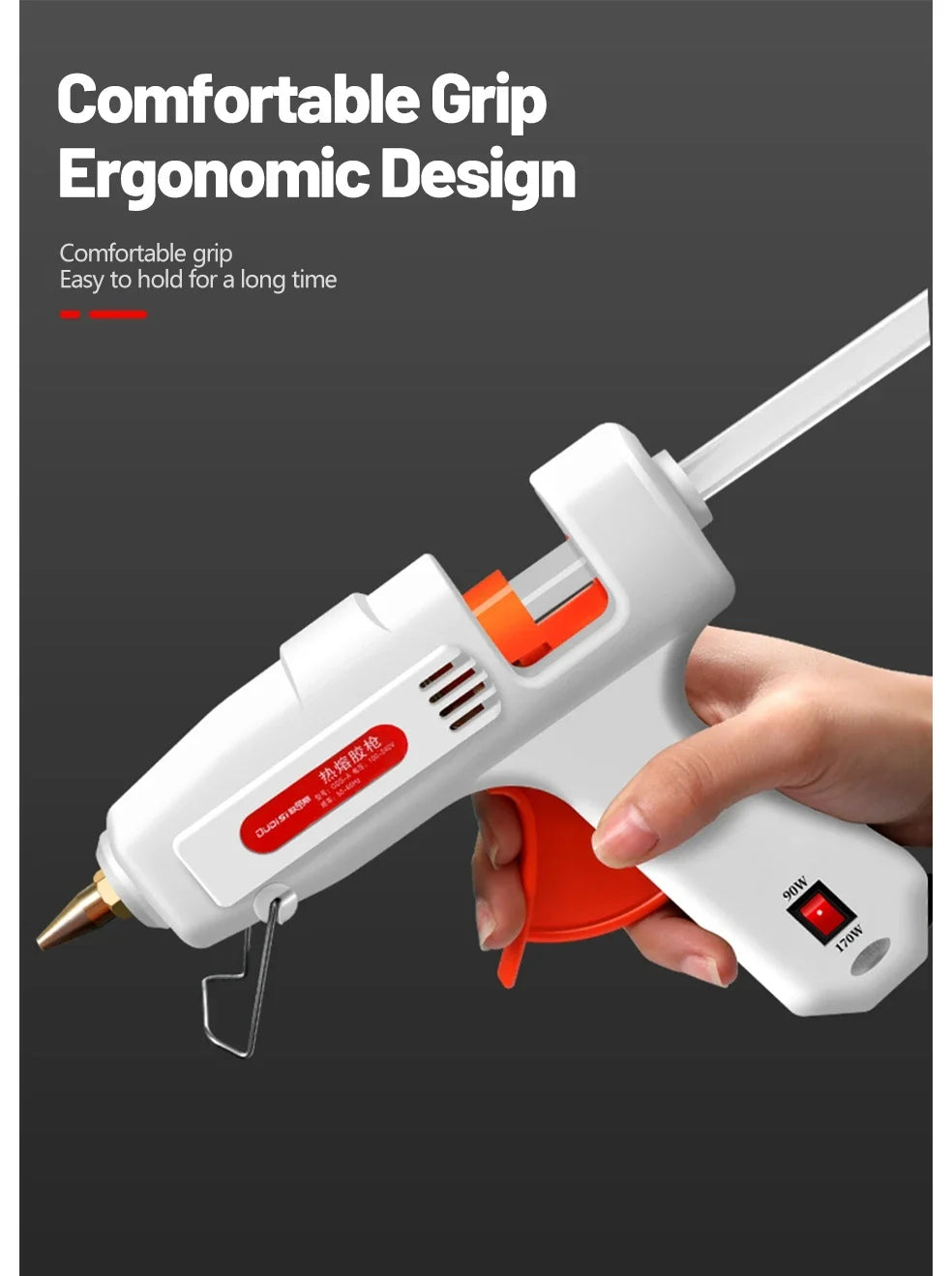 100W Electric Hot Melt Glue Gun DIY Mini for Household Industrial Use 11mm Glue Stick US Plug Repair Tool