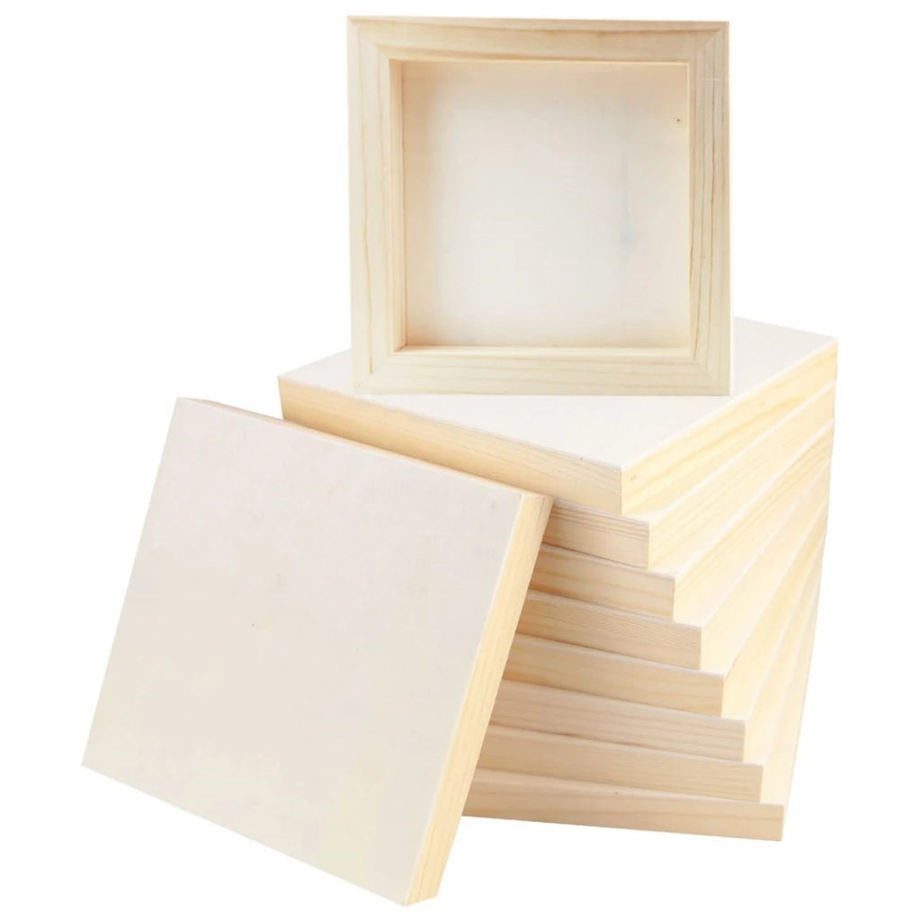 Square Wood Panels, 6x6"/15x15cm, Blank Wooden Canvas Cradled Painting Panel Boards for Drawing, , Pouring, DIY Arts Crafts