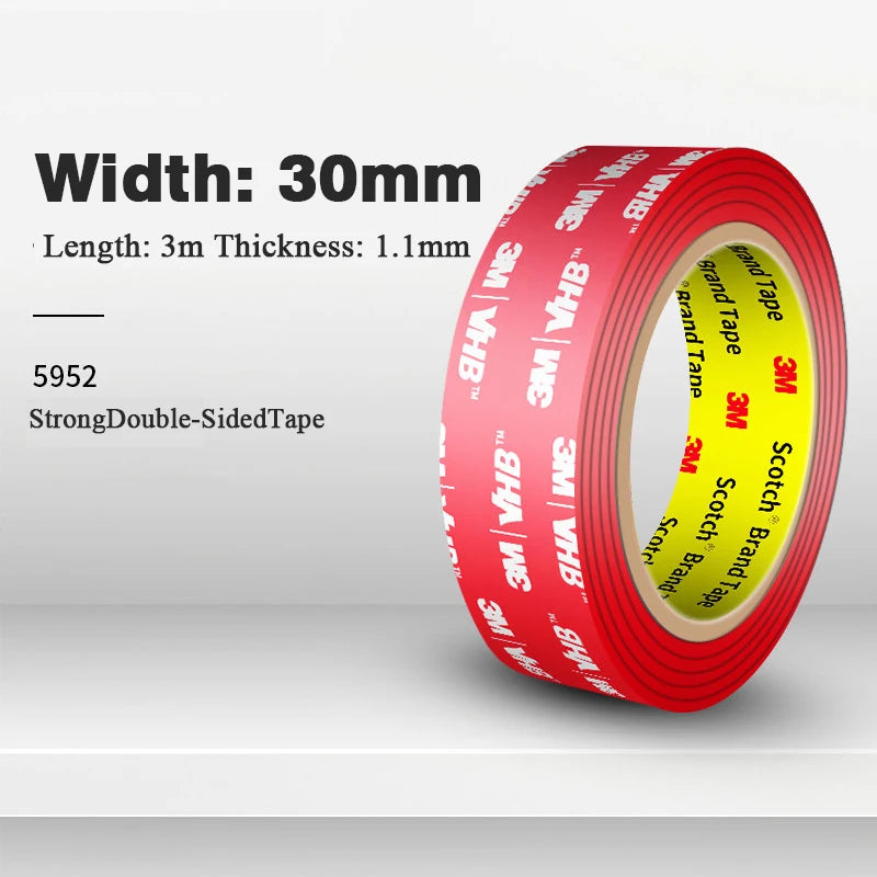 Original 3M VHB 5952 Mounting Acrylic Tape Double Sided Tape Heavy Duty Waterproof Adhesive Strips Tape for Car Home Decoration