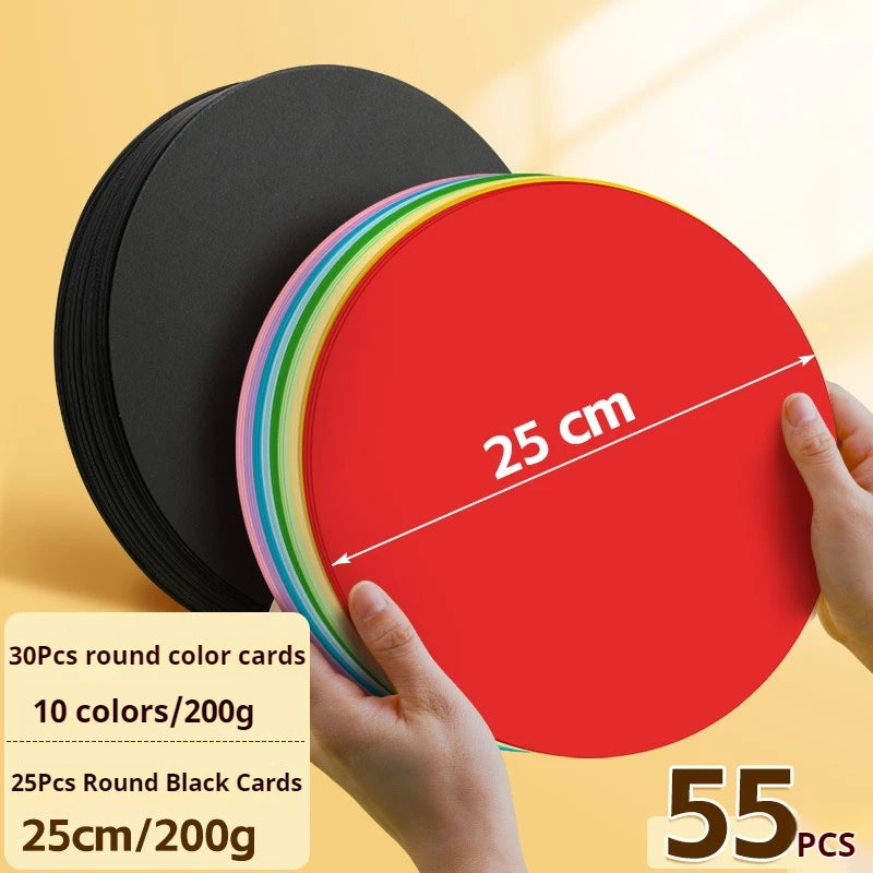 25/29/36 cm Colored Cardstock 200g Round Blank Cardboard Cardstock Sketch Paper for DIY Craft Papercraft Scrapbook Paper Album