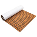 94"x35" Boat Non-Slip EVA Foam Decking Faux Teak Marine Self-Adhesive Mat for Motorboat RV Yacht Swimming Pool