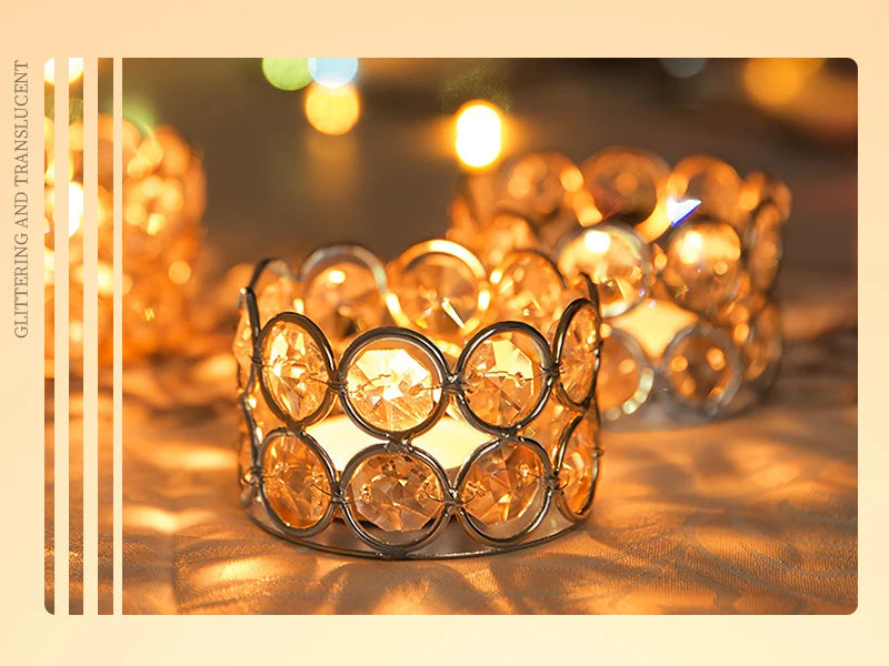48Pcs Silver Candle Holder Tea Light Candles Holder Crystal Candle for Wedding Party Home Table Decor(candle excluded)