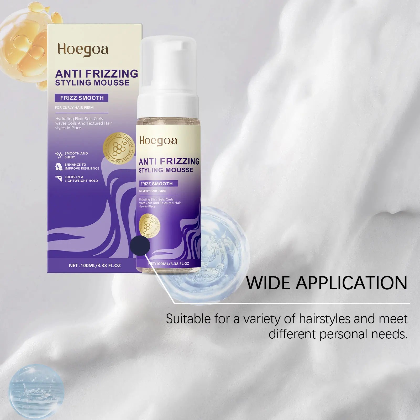 Hair Styling Spray Anti Frizz Add on Charms Increase Elasticity Long Lasting Styling Non-greasy Moisturizing Fluffy Hair Mousse