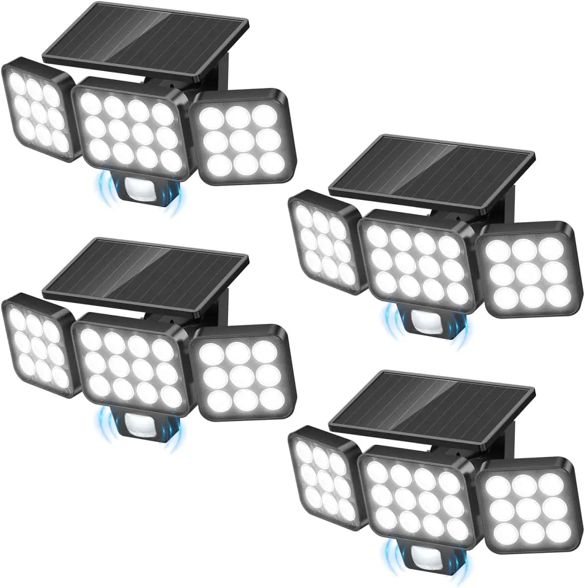 Solar Flood Light Outdoor 4 Pack, 3500LM Bright Motion Sensor Waterproof LED Security Spot Light for Yard