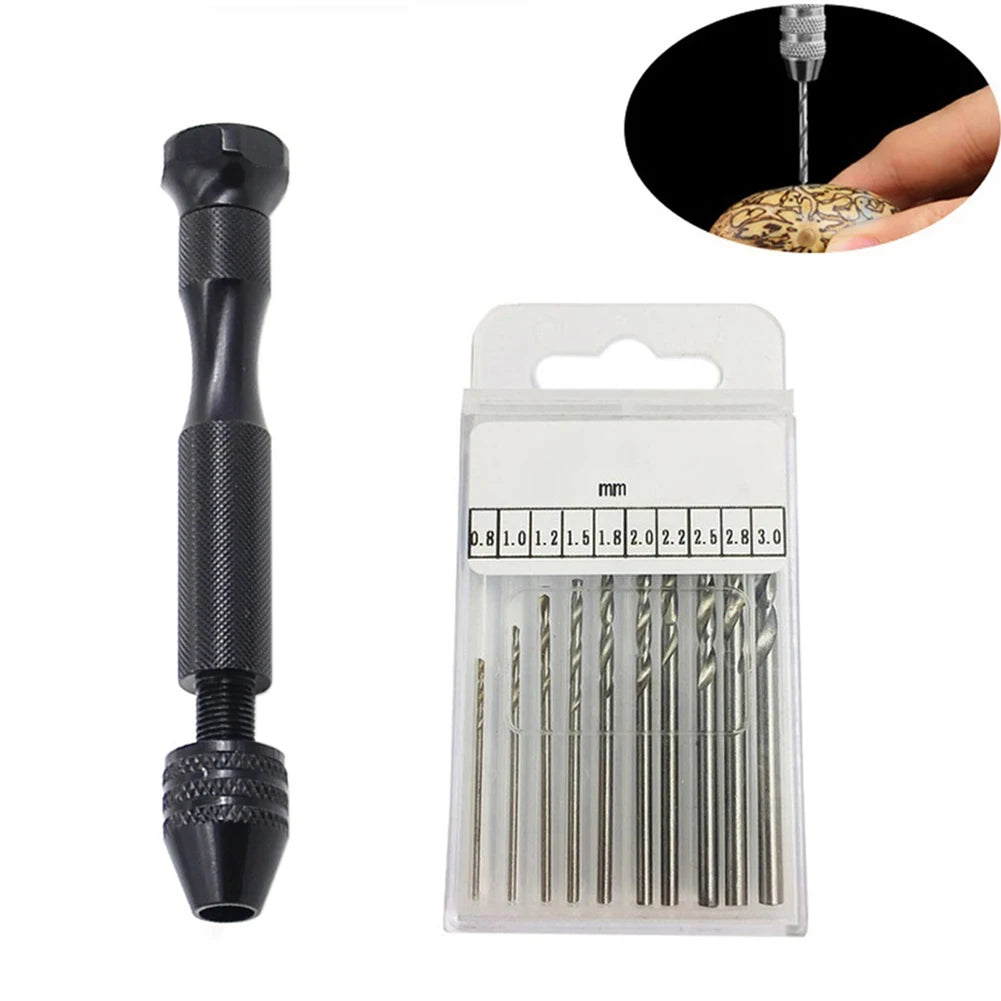 1/11pcs 0.3-3.2mm Mini Micro Hand Drill Woodworking Drilling Tools Models Hobby DIY Jewelers Emery Drilling Rotary Tool Parts