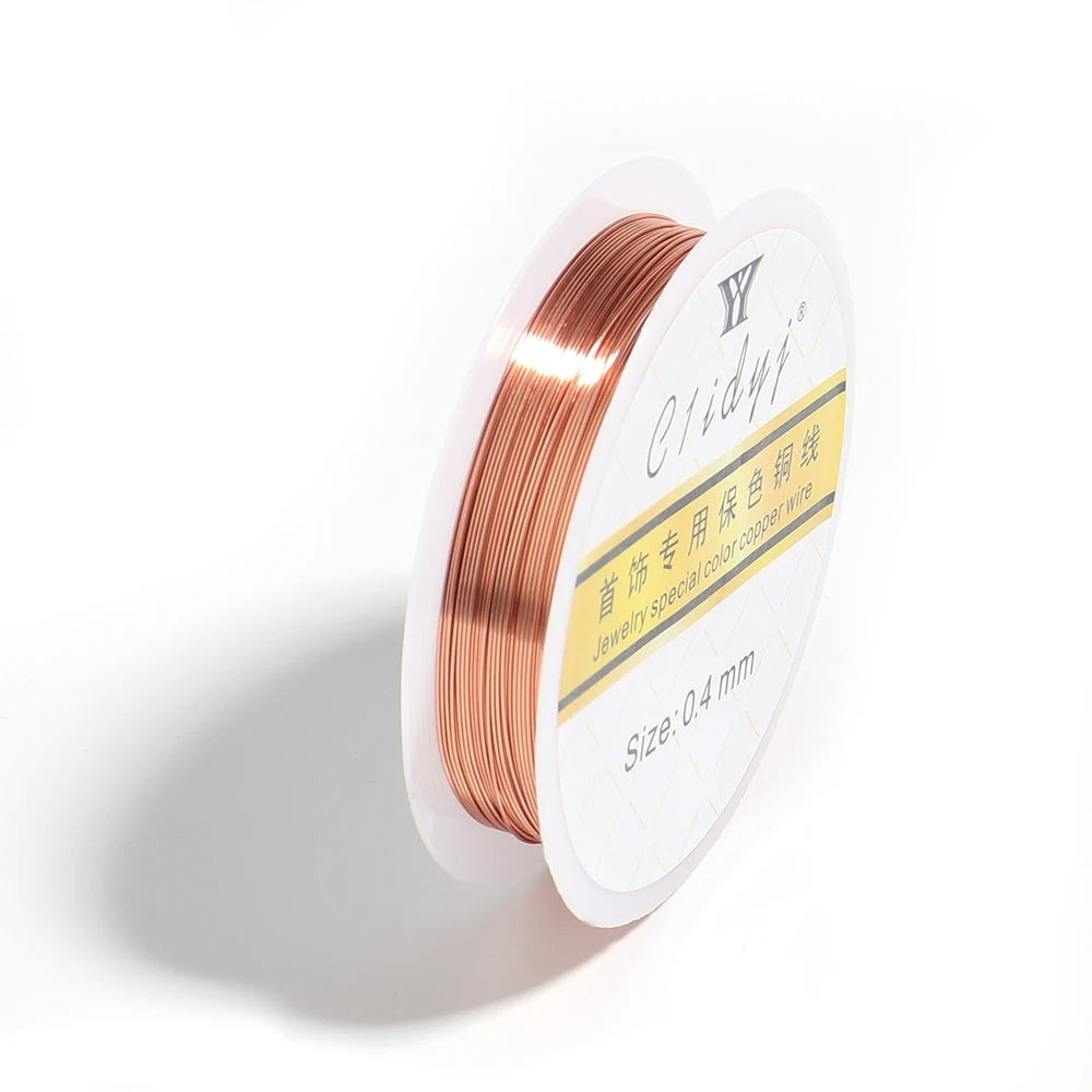 1Roll Gold Color Copper Wire 0.2/0.3/0.4/0.5/0.6/0.7/0.8/1.0mm Beading Cord Wire DIY For Beads Jewelry Making Accessories