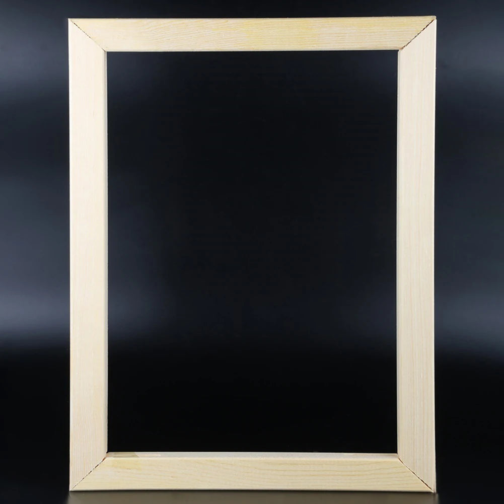 Painting Frame DIY Wall Hanging Photo Frame Decorative Wooden Hanging Frame with Adhesive for Canvas Paintings