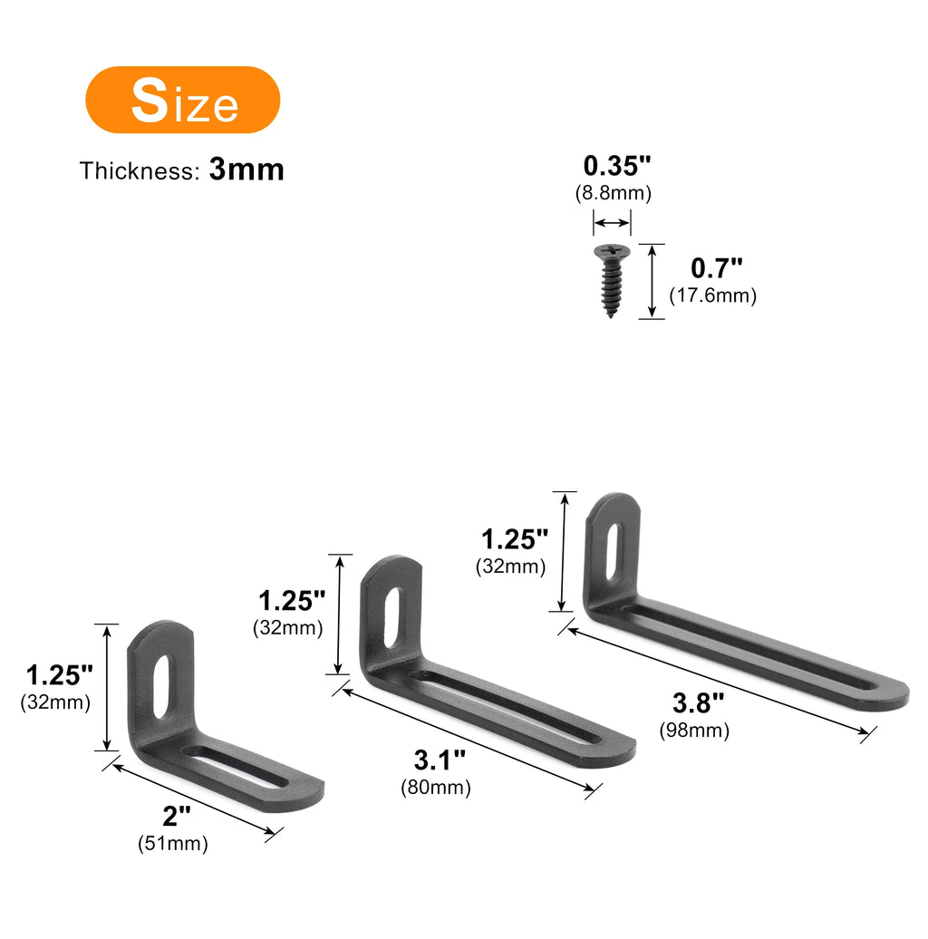 Stainless Steel Adjustable Corner Bracket Heavy Duty Metal 90 Degree L Shaped Angle Corner Braces for Wooden Shelf Furniture