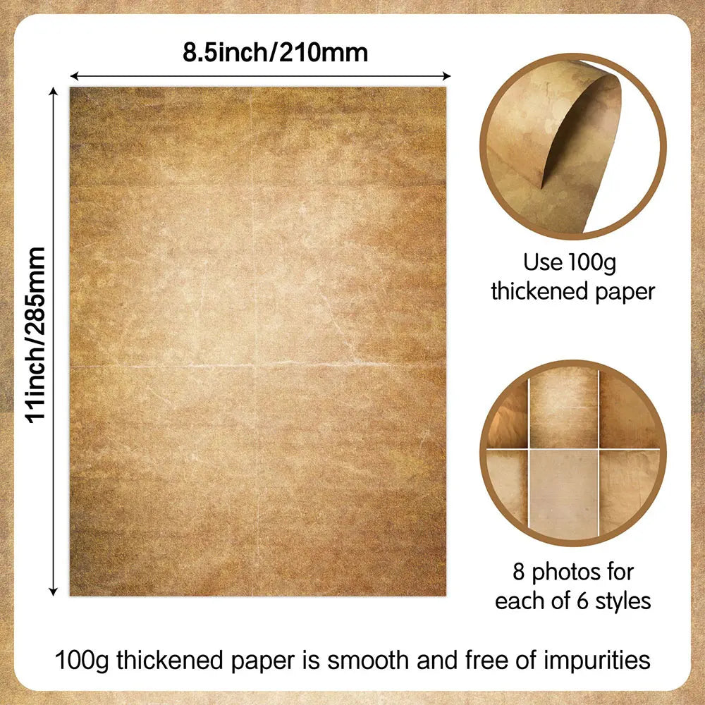 For Fun 48 Sheets Vintage Scrapbook Material Paper DIY Junk Journal Collage Photo Album Retro Background Paper A4 Printing Paper