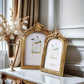 1pc Vintage 4x6 Picture Frame Antique Ornate Table Top And Wall Mounting Photo Frame, Photo Gallery, Art, Bronze Golden (4x6)