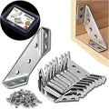 20PCS Stainless Steel L Brackets for Wood Furniture, Shelves, Tables, Cabinets - Universal Corner Connectors