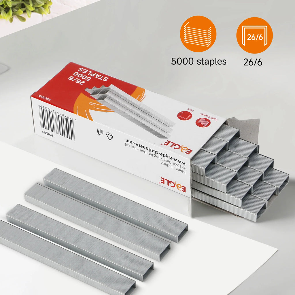 15000 Staples/Set No.26/6 Staples, High-strength Easy-to-Penetrate Staples, School Office Supplies Refill