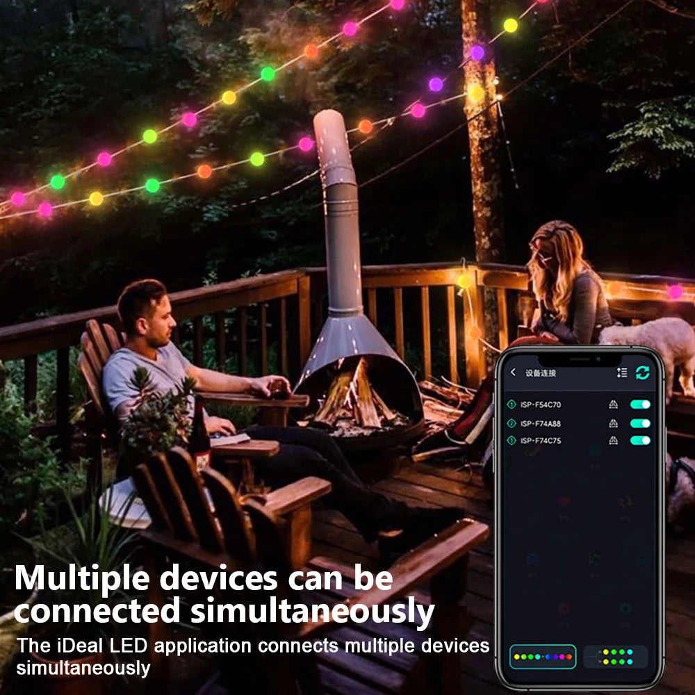 RGB Color Changing Globe String Lights 33ft Smart APP Control Fairy String Hanging Lights For Indoor Outdoor Party Christmas