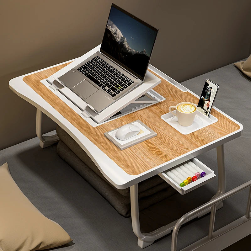 Foldable laptop desk, desktop lifting laptop rack, reading laptop desk, home breakfast tray office desk, study desk with drawers